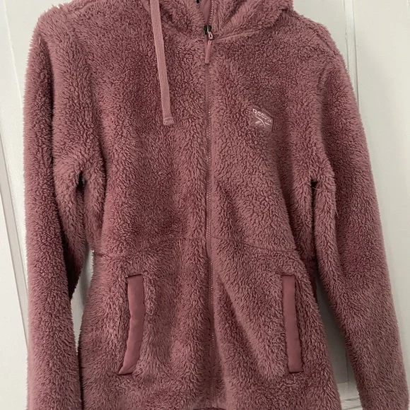Reebok women’s Dusty Rose Fleece Zip-Up Hoodie size small with pockets - Picture 3 of 5